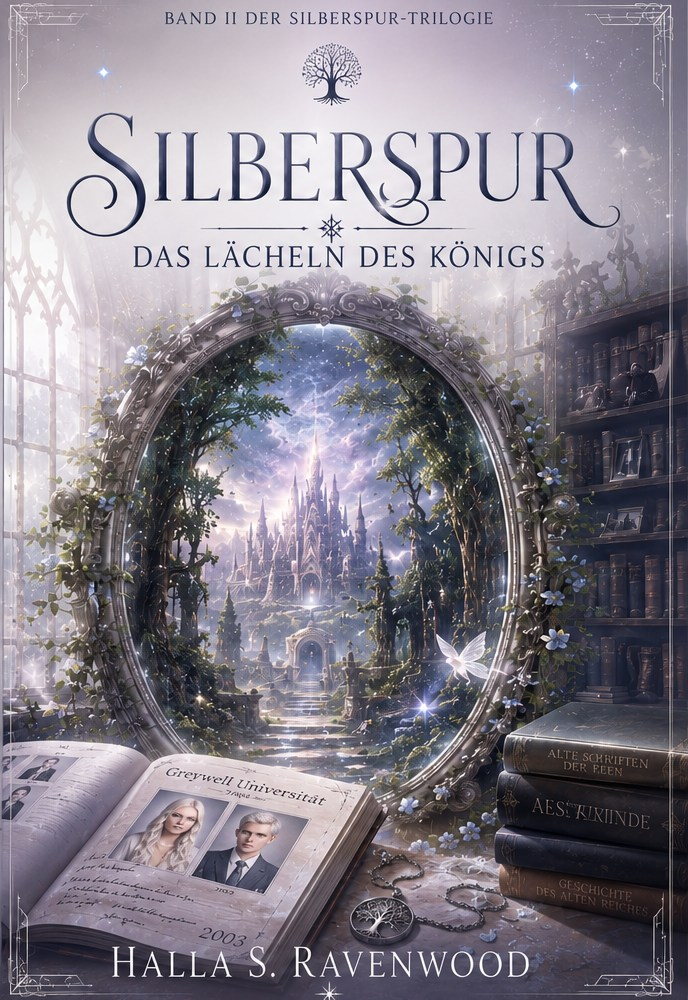 Buchcover Silberspur Band 2: Das Lächeln des Königs, Romantasy von Halla S. Ravenwood